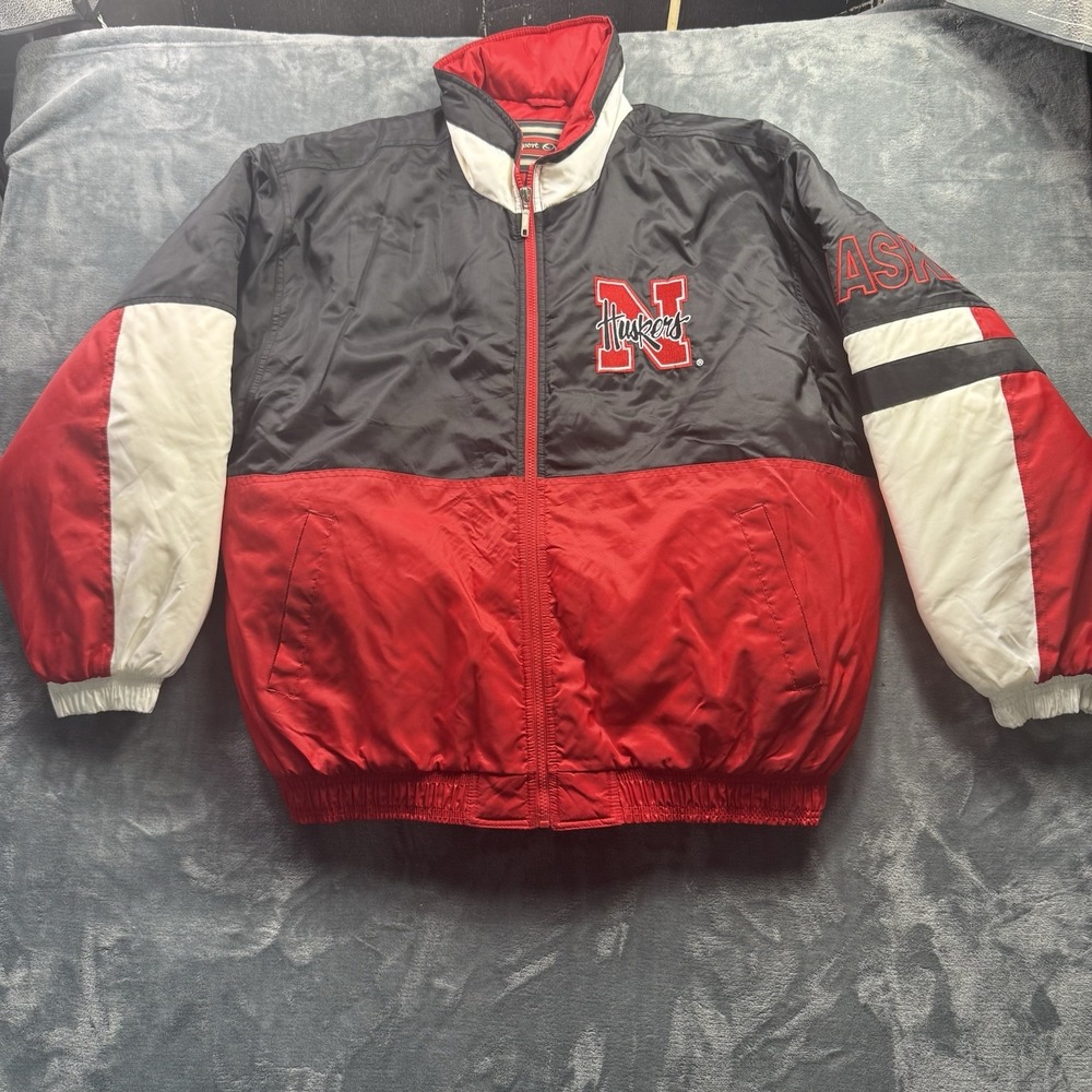 Nebraska Cornhuskers Vintage Huskers Puffer Coat Jacket Size XL Sport One